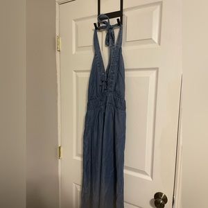 Soft denim maxi dress never worn size xs